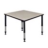 Kee Square Tables > Height Adjustable > Square Classroom Tables, 36 X 36 X 23-34, Wood|Metal Top, Maple TB3636PLAPBK